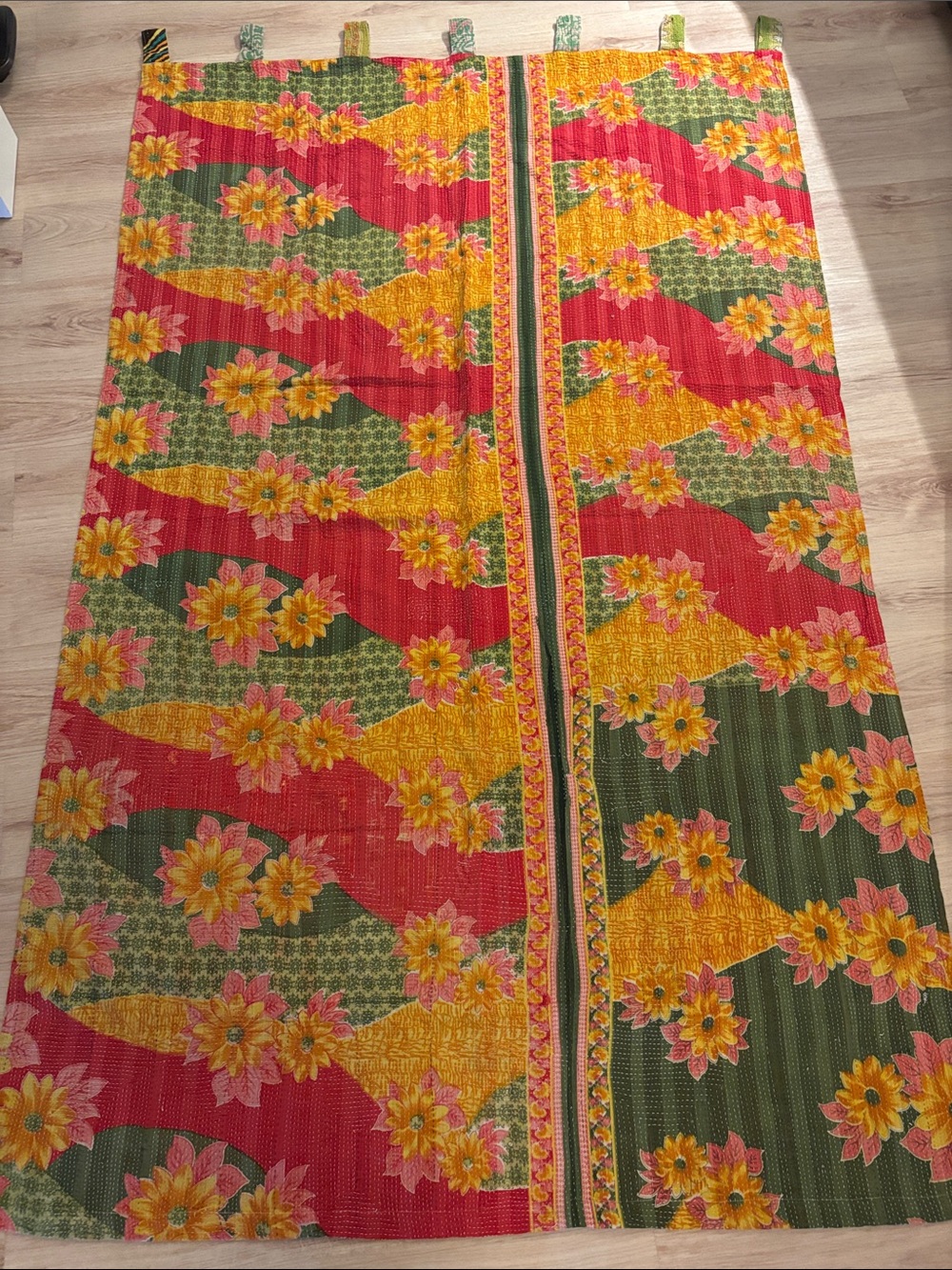 Urban Outfitters Multicolor Quilted Kantha Curtain